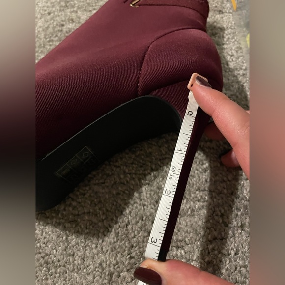 NWOT Guess Peep Toe Heel Boots | Maroon - Picture 9 of 9